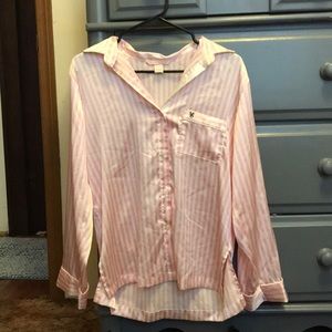 Vs pjs. Silk, pink & white stripped